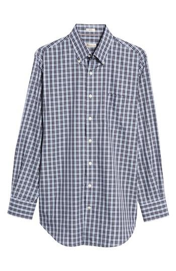 Men's Peter Millar Dusk Plaid Sport Shirt, Size - Blue