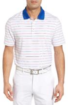 Men's Vineyard Vines Litchfield Stripe Moisture Wicking Polo, Size - White