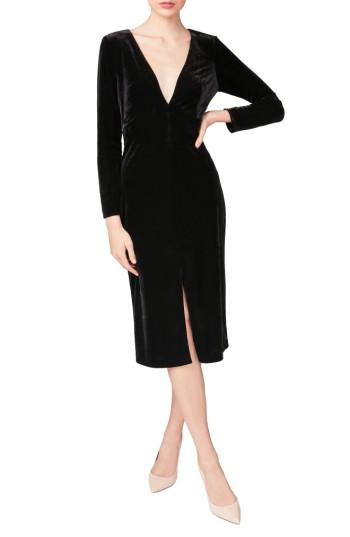 Women's Betsey Johnson Velvet Sheath Dress - Black