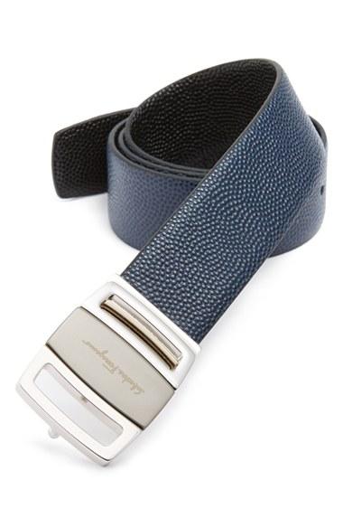 Men's Salvatore Ferragamo Calfskin Leather Belt