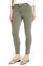 Women's Nydj Ami Frayed Hem Stretch Skinny Ankle Jeans - Green