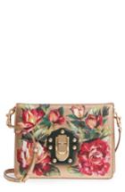 Dolce & Gabbana Small Lucia Floral Metallic Leather Crossbody Bag - Pink
