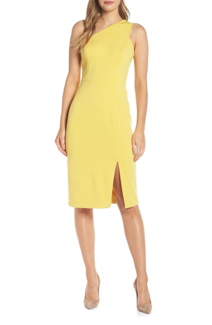 Women's Vince Camuto One-shoulder Sheath Dress - Yellow
