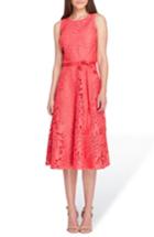 Women's Tahari Tropical Leaf Lace A-line Dress - Pink