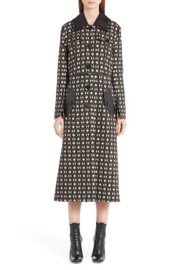 Women's Fendi Double Face Wool & Silk Coat With Zip-off Hem