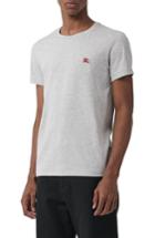 Men's Burberry Logo Embroidered Crewneck T-shirt, Size - Grey