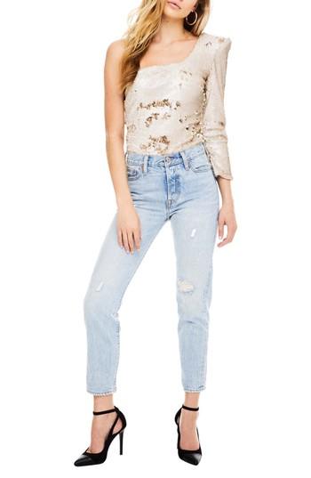 Women's Astr The Label Syriah Sequin Bodysuit - Metallic