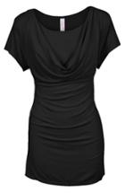 Women's Nurture-elle Cowl Neck Short Sleeve Nursing Top, Size - Black