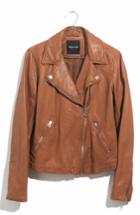 Women's Madewell Washed Leather Moto Jacket, Size - Brown