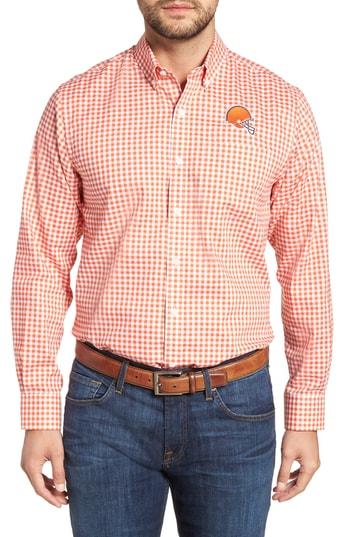 Men's Cutter & Buck League Cleveland Browns Fit Shirt, Size Small - Orange