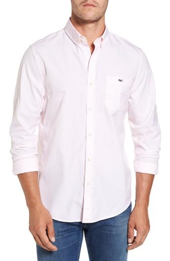 Men's Vineyard Vines Seabird Stripe Tucker Slim Fit Sport Shirt, Size - Pink