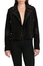 Women's Bagatelle Studded Suede Jacket - Brown