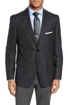 Men's Jb Britches Classic Fit Plaid Wool Sport Coat L - Grey