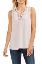 Women's Vince Camuto Embroidered Tank, Size - Ivory