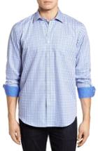 Men's Bugatchi Double Stripe Classic Fit Sport Shirt - Blue