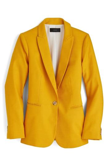 Women's J.crew Parke Stretch Linen Blend Blazer - Yellow