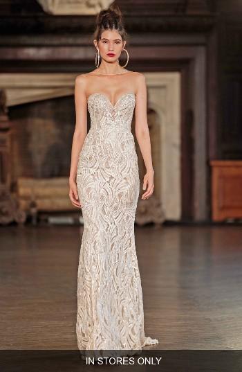 Women's Berta Illusion Beaded Mermaid Gown