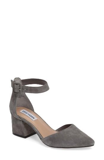 Women's Steve Madden Dainna D'orsay Ankle Strap Pump M - Grey