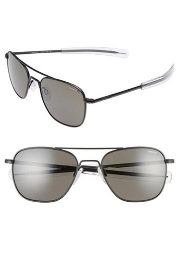 Men's Randolph Engineering 55mm Polarized Aviator Sunglasses - Matte Black