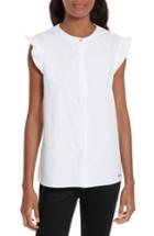 Women's Ted Baker London Veryien Ruffle Trim Shirt - White