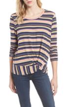 Women's Caslon Long Sleeve Front Knot Tee, Size - Ivory