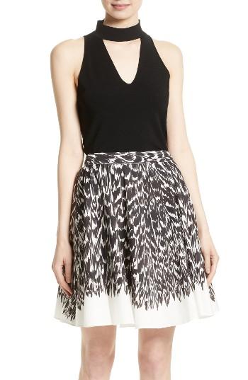Women's Milly Keyhole Halter Top, Size - Black