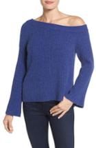 Petite Women's Sanctuary Aurelia One-shoulder Sweater, Size P - Blue