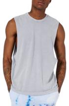 Men's Topman Crinkle Tank, Size - Grey