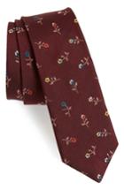 Men's Paul Smith Classic Flower Silk Skinny Tie, Size - Red