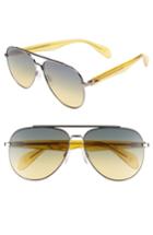 Women's Rag & Bone 62mm Oversize Aviator Sunglasses - Ruthenium Yellow