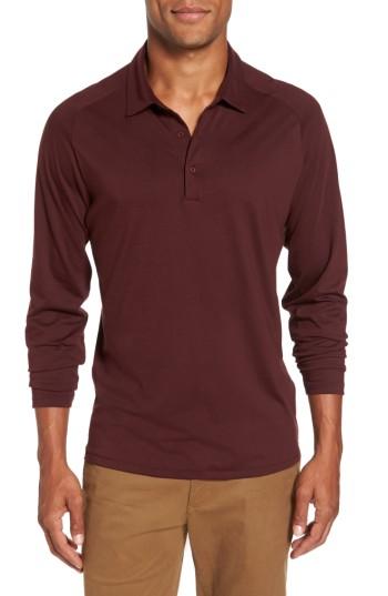 Men's Bonobos Superfine Slim Fit Long Sleeve Polo - Burgundy