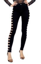 Women's Topshop Joni Cutout High Waist Skinny Jeans W X 30l (fits Like 24w) - Black
