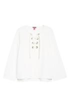 Women's Vince Camuto Lace-up Ponte Blouse - White