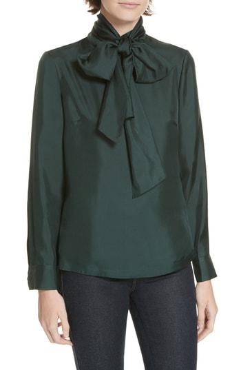 Women's Ted Baker London Marther Tie Neck Silk Blouse - Green