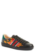 Men's Gucci 'new Ace Flames' Sneaker With Genuine Snakeskin Detail