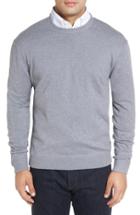 Men's Robert Talbott 'jersey Sport' Cotton Blend Crewneck Sweater - Grey