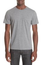 Men's A.p.c. Keanu Striped Pocket T-shirt, Size - Grey