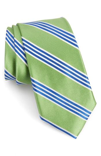 Men's Nordstrom Men's Shop Martini Stripe Silk Tie, Size - Green