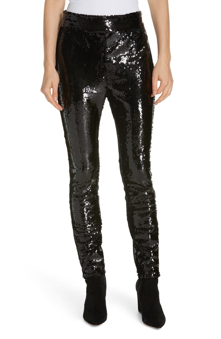 Women's Frame Sequin Skinny Pants - Black