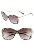 Women's Longchamp 56mm Gradient Lens Butterfly Sunglasses - Marble Brown/ Azure