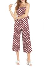 Women's Topshop Polka Dot Jumpsuit Us (fits Like 0-2) - Metallic