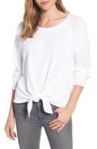 Women's Caslon Tie Front Sweatshirt - White