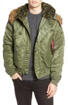 Men's Alpha Industries N-2b Short Hooded Parka - Green
