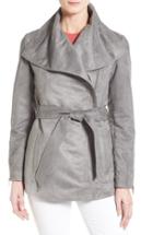 Women's Laundry By Shelli Segal Belted Faux Suede Jacket - Grey