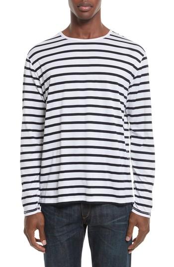 Men's Rag & Bone Henry Stripe Long Sleeve T-shirt - White