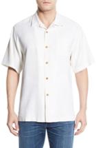Men's Tommy Bahama 'rio Fronds' Regular Fit Silk Camp Shirt, Size - White