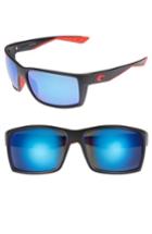 Men's Costa Del Mar Reefton 65mm Polarized Sunglasses - Race Black/ Blue Mirror