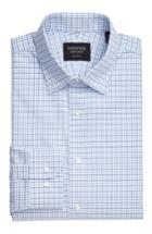 Men's Nordstrom Men's Shop Extra Trim Fit Check Dress Shirt .5 32/33 - Blue
