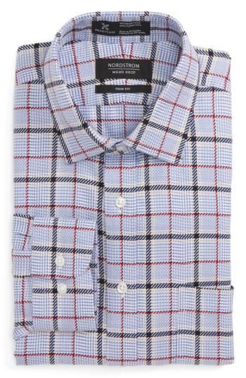 Men's Nordstrom Men's Shop Smartcare(tm) Trim Fit Plaid Dress Shirt .5 32/33 - Red