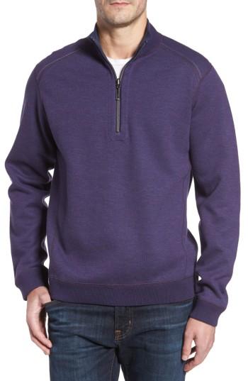 Men's Tommy Bahama Flipsider Reversible Quarter-zip Pullover - Purple